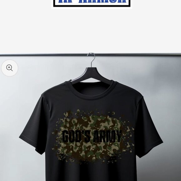 Clothed in armor Size All sizes Clothed in Armor Black T-Shirt with Camo Design - Picture 1 of 2